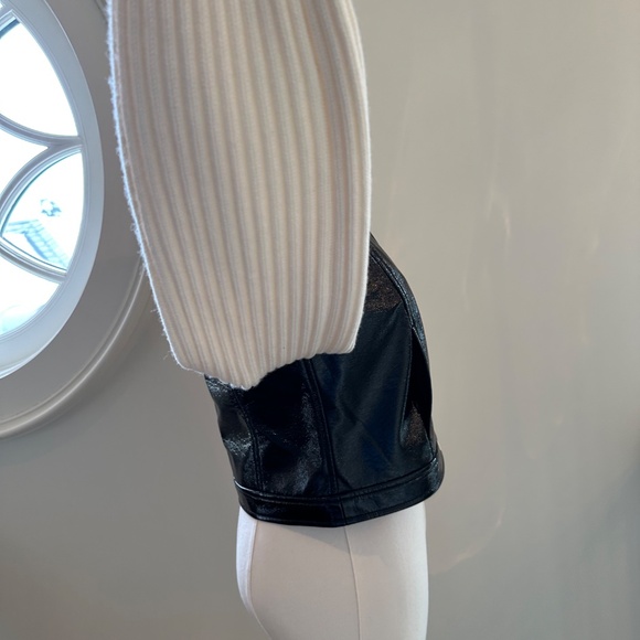 NEW WITH TAGS Cinq a Sept Knit Sleeve Ciara Jacket/XXS/XS Black& ivory - Picture 12 of 16